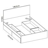 Letto matrimoniale moderno bianco 205x169cm compatto - Ignacio