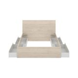 Letto matrimoniale moderno bianco e rovere 205x269cm - Usman