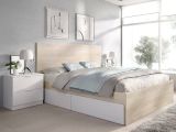 Letto matrimoniale moderno bianco e rovere 205x269cm - Usman