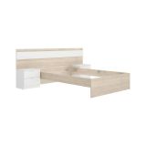 Letto matrimoniale moderno rovere e bianco 205x266cm - Haima