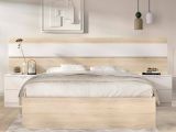 Letto matrimoniale moderno rovere e bianco 205x266cm - Haima