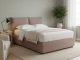 Letto Matrimoniale Rosa Antico Sfoderabile Contenitore, Dimensione Materasso 160x190 cm - Calcio