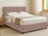 Letto Matrimoniale Rosa Antico Sfoderabile Contenitore, Dimensione Materasso 160x190 cm - Colere