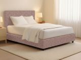 Letto Matrimoniale Rosa Antico Sfoderabile Contenitore, Dimensione Materasso 160x190 cm - Fasanella