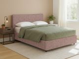 Letto Matrimoniale Rosa Antico Sfoderabile Contenitore, Dimensione Materasso 160x190 cm - Soliera