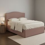 Letto Matrimoniale Rosa Antico Sfoderabile Contenitore, Dimensione Materasso 160x190 cm - Turania