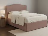 Letto Matrimoniale Rosa Antico Sfoderabile Contenitore, Dimensione Materasso 160x190 cm - Turania
