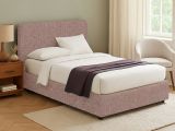 Letto Matrimoniale Rosa Antico Sfoderabile Contenitore, Dimensione Materasso 160x200 cm - Argentina