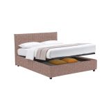 Letto Matrimoniale Rosa Antico Sfoderabile Contenitore, Dimensione Materasso 160x200 cm - Melilli