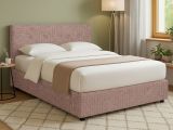 Letto Matrimoniale Rosa Antico Sfoderabile Contenitore, Dimensione Materasso 160x200 cm - Melilli