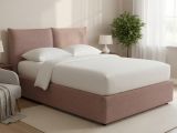 Letto Matrimoniale Rosa Antico Sfoderabile Contenitore, Dimensione Materasso 160x200 cm - Orino