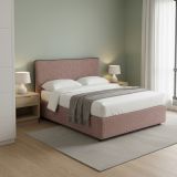 Letto Matrimoniale Rosa Antico Sfoderabile Contenitore, Dimensione Materasso 160x200 cm - Peia