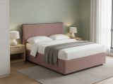 Letto Matrimoniale Rosa Antico Sfoderabile Contenitore, Dimensione Materasso 160x200 cm - Peia