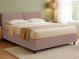 Letto Matrimoniale Rosa Antico Sfoderabile Contenitore, Dimensione Materasso 160x200 cm - Rozzone