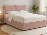 Letto Matrimoniale Rosa Sfoderabile Contenitore, Dimensione Materasso 160x190 cm - Calcio