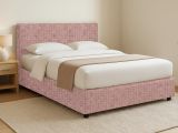 Letto Matrimoniale Rosa Sfoderabile Contenitore, Dimensione Materasso 160x190 cm - Colere