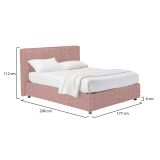 Letto Matrimoniale Rosa Sfoderabile Contenitore, Dimensione Materasso 160x190 cm - Fasanella