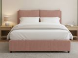 Letto Matrimoniale Rosa Sfoderabile Contenitore, Dimensione Materasso 160x190 cm - Riesi