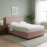 Letto Matrimoniale Rosa Sfoderabile Contenitore, Dimensione Materasso 160x190 cm - Soliera