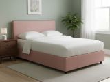 Letto Matrimoniale Rosa Sfoderabile Contenitore, Dimensione Materasso 160x190 cm - Soliera