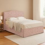 Letto Matrimoniale Rosa Sfoderabile Contenitore, Dimensione Materasso 160x190 cm - Turania