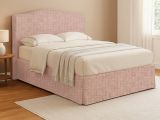 Letto Matrimoniale Rosa Sfoderabile Contenitore, Dimensione Materasso 160x190 cm - Turania
