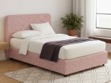 Letto Matrimoniale Rosa Sfoderabile Contenitore, Dimensione Materasso 160x200 cm - Argentina