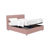 Letto Matrimoniale Rosa Sfoderabile Contenitore, Dimensione Materasso 160x200 cm - Lenta