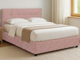 Letto Matrimoniale Rosa Sfoderabile Contenitore, Dimensione Materasso 160x200 cm - Melilli