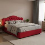 Letto Matrimoniale Rosso Materasso Incluso Sfoderabile, Contenitore Made in Italy - Allik