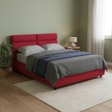 Letto Matrimoniale Rosso Materasso Incluso Sfoderabile, Contenitore Made in Italy - Annus