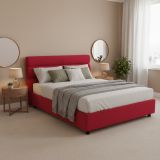 Letto Matrimoniale Rosso Materasso Incluso Sfoderabile, Contenitore Made in Italy - Briatico