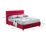 Letto Matrimoniale Rosso Materasso Incluso Sfoderabile, Contenitore Made in Italy - Briatico