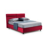 Letto Matrimoniale Rosso Sfoderabile Contenitore, Dimensione Materasso 160x190 cm Made in Italy - Alcatron