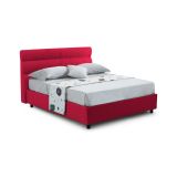 Letto Matrimoniale Rosso Sfoderabile Contenitore, Dimensione Materasso 160x190 cm Made in Italy - Brienno