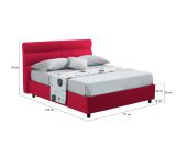 Letto Matrimoniale Rosso Sfoderabile Contenitore, Dimensione Materasso 160x190 cm Made in Italy - Brienno