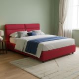 Letto Matrimoniale Rosso Sfoderabile Contenitore, Dimensione Materasso 160x200 cm Made in Italy - Ator