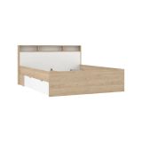 Letto matrimoniale rovere e bianco 169x216cm rivestimento in ecopelle - Enteng