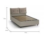 Letto matrimoniale Stefania, Letto contenitore con rivestimento in ecopelle, 100% Made in Italy, Apertura frontale, adatto per materasso Cm 160x200, Tortora