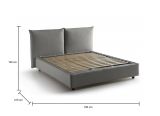 Letto matrimoniale Tiziana, Letto contenitore con rivestimento in tessuto, 100% Made in Italy, Apertura frontale, adatto per materasso Cm 160x190, Grigio