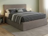 Letto matrimoniale tortora 5x170cm imbottito - Alfredo