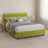 Letto Matrimoniale Verde Materasso Incluso Sfoderabile, Contenitore Made in Italy - Briatico