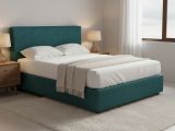 Letto Matrimoniale Verde Petrolio Sfoderabile Contenitore, Dimensione Materasso 160x190 cm - Fasanella