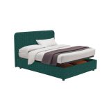 Letto Matrimoniale Verde Petrolio Sfoderabile Contenitore, Dimensione Materasso 160x190 cm - Issime