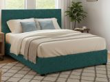 Letto Matrimoniale Verde Petrolio Sfoderabile Contenitore, Dimensione Materasso 160x190 cm - Lioni