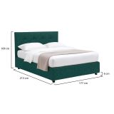 Letto Matrimoniale Verde Petrolio Sfoderabile Contenitore, Dimensione Materasso 160x200 cm - Melilli