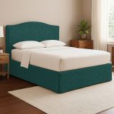 Letto Matrimoniale Verde Petrolio Sfoderabile Contenitore, Dimensione Materasso 160x200 cm - Orgiano