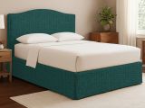 Letto Matrimoniale Verde Petrolio Sfoderabile Contenitore, Dimensione Materasso 160x200 cm - Orgiano