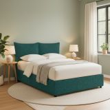 Letto Matrimoniale Verde Petrolio Sfoderabile Contenitore, Dimensione Materasso 160x200 cm - Orino