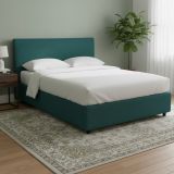 Letto Matrimoniale Verde Petrolio Sfoderabile Contenitore, Dimensione Materasso 160x200 cm - Peia